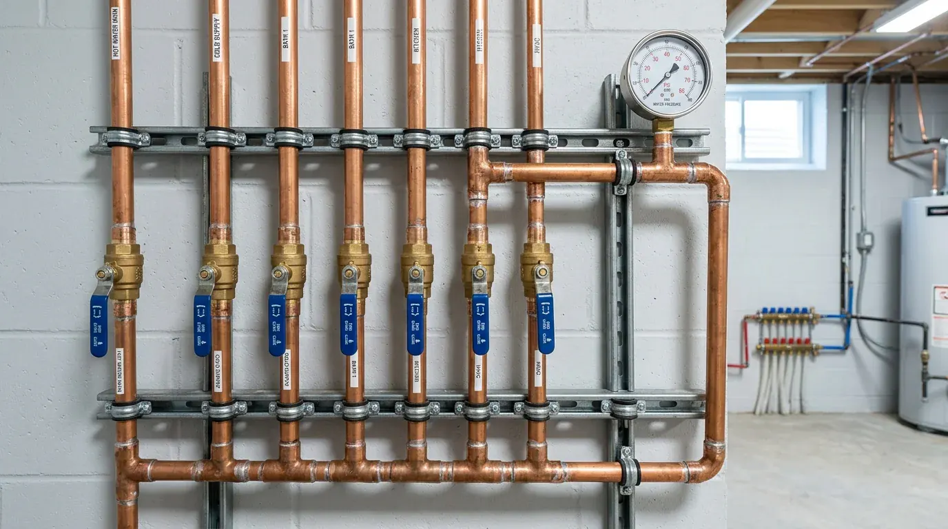 Plumber near me - Professional plumbing inspection and pressure testing on residential water supply piping